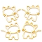 Alloy Pendants, Cat Charm, Golden, 27x25mm, Hole: 2mm