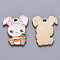 Alloy Enamel Pendants, Rabbit, Light Gold, White, 23.5x19.5x1.5mm, Hole: 2mm