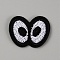 Eye Cotton Embroidery Iron on Clothing Patches, Costume Accessories, Appliques, Black, 23x29x1.5mm