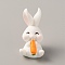 Resin Display Decorations, Micro Landscape Garden Decoration Accessories, Rabbit Eatting Carrot, White, 22x27x38.5mm
