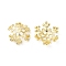Brass Micro Pave Cubic Zirconia Bead Cap, Snowflake, Cadmium Free & Lead Free, Real 16K Gold Plated, 19.5x17.5x6mm, Hole: 1.4mm