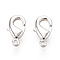 Brass Lobster Claw Clasps, Long-Lasting Plated, Nickel Free, 925 Sterling Silver Plated, 10x6x2.5mm, Hole: 1mm