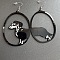 Acrylic Dangle Earrings, Platinum, Dog, 82.3x56.3mm
