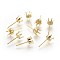 304 Stainless Steel Stud Earring Findings, Golden, 14.5x4x3mm, Inner Diameter: 3mm