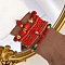 8Pcs 8 Styles Glass Seeded Beaded Stretch Bracelet Set, Stackable Bracelet for Women, with Alloy, Red, 2-3/8 inch(6cm)