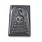 Electroplated Synthetic Non-magnetic Hematite Cabochons, Rectangle with Buddha, 40x26.5x6mm