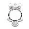 Tibetan Style Alloy Owl Pendant Rhinestone Cabochon Settings, Cadmium Free & Lead Free, Tray, Antique Silver, Tray: 20mm, 45x29x2.5mm, Hole: 2.5mm, Fit for 3mm rhinestone, about 132pcs/1000g