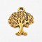 Tibetan Style Alloy Pendants, Tree of Life Charms, Cadmium Free & Lead Free, Antique Golden, 22x17x2mm, Hole: 2mm