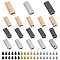 18Pcs 3 Colors Zinc Alloy Bag Decorative Edge Buckles, Belt End Tip Hardwares, Mixed Color, 2.5x1x0.6cm, Hole: 2.5mm