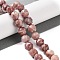 Natural Plum Blossom Jasper Beads Strands, Faceted, Double Hearted & Star Cut Beads, 8.5~10.5x9~10.5mm, Hole: 0.8mm, about 40~42pcs/strand, 15.43~15.94 inch(39.2~40.5cm)