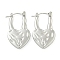 Non-Tarnish 304 Stainless Steel Hoop Earrings for Women, Heart, Stainless Steel Color, 27.5x16x3mm