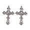 Tibetan Style Alloy Pendants, For Easter, Crucifix Cross Pendant, Antique Silver, Lead Free and Cadmium Free, 43.5x26x3mm, Hole: 2mm