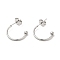 Non-Tarnish 304 Stainless Steel Stud Earring, Half Hoop Ear Stud, Stainless Steel Color, 15x3x20mm