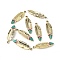 Alloy Enamel Pendants, Feather, Golden, 33.5x10x2mm, Hole: 2mm