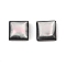 Opaque Resin Decoden Cabochons, Square, Black, 7.5x7.5x3.5mm