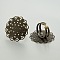 Adjustable Brass Filigree Ring Setting Components, Flower Pad Ring Bases, Nickel Free, Antique Bronze, 18mm, Tray: 30mm