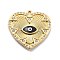 304 Stainless Steel Enamel Rhinestone Pendants, PVD Vacuum Plating, Evil Eye, Real 18K Gold Plated, Heart, 31.5x31x3mm, Hole: 1.6mm