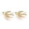 Brass Pendants Links, Long-Lasting Plated, Swallow Shape, Golden, 24x14x4.8mm, Hole: 1.2mm