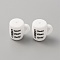 Cup with Word Ggood Vibes Only Silicone Beads, White, 20x22x16mm, Hole: 2mm, Inner Diameter: 8x4mm
