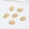 Brass Pendants, Waffles Charms, Real 14K Gold Plated, 10x12.5x6mm, Hole: 1.2mm