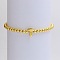 Brass Beaded Stretch Bracelets for Women, Letter, Golden, Letter T, Inner Diameter: 2-3/8 inch(6cm)