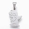 Tarnish Resistant 304 Stainless Steel Pendants, Praying Angel, Stainless Steel Color, 20x13.5x2.1mm, Hole: 4x7mm