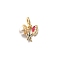 Rack Plating Brass Cubic Zirconia European Dangle Charms, Hot Pink Enamel Shell Shape & Starfish Large Hole Pendants, with ABS Pearl, Cadmium Free & Lead Free, Long-Lasting Plated, Real 18K Gold Plated, 30mm, Hole: 4mm