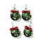 Christmas Series Handmade Lampwork Pendants, Bell, 31~33x17~18x9~10mm, Hole: 5~5.5mm