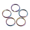 Ion Plating(IP) 304 Stainless Steel Split Key Rings, Keychain Clasp Findings, Rainbow Color, 30x3~3.5mm
