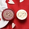 Golden Tone Round Wax Seal Brass Stamp Heads, for Wax Seal Stamp, Valentine's Day Series, Heart, 25x14.5mm, Hole: 7mm