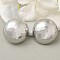 304 Stainless Steel Half Round Stud Earrings for Women, Stainless Steel Color, 30mm