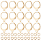 100Pcs 304 Stainless Steel Leverback Earring Findings, with Horizontal Loops & 120Pcs Jump Rings, Real 18K Gold Plated, 14.5x12x2mm, Hole: 1.2mm, Pin: 0.6mm