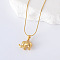 3Pcs European Stainless Steel Animal Elephant Pendant Necklaces for Women, Golden, 15.75 inch(40cm)