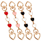 4Pcs 4 Colors Alloy Enamel Purse Strap Extenders, Heart, Mixed Color, 165~168mm, 1pc/color