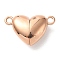 Ion Plating(IP) 316 Surgical Stainless Steel Magnetic Clasps, Heart, Rose Gold, 10.5x16x5mm, Hole: 1.5mm