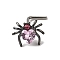 Heart Spider 316L Surgical Stainless Steel with Cubic Zirconia L-Shaped Nose Rings, Gunmetal and Stainless Steel Color, Pink, Bar Length: 9/32