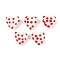 Handmade Lampwork Beads, Heart with Spot, Red, 14~15x15~16x9~10mm, Hole: 1.6~1.8mm