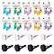 10 Sets 2 Colors Self Adhesive Plastic Car Air Freshener Vent Clips, with Iron Finding, and 10Pcs 5 Colors  Zinc Alloy Rhinestone Butterfly Cabochons, Mixed Color, Butterfly: 49x38x3.5mm, Clips: 40x24mm
