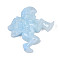 Two Tone Opaque Resin Beads, Imitation Gemstone Style, Half Drilled, Angel, Light Sky Blue, 30x27x7mm, Hole: 1mm