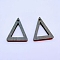 Natural Wood Pendants, Triangle, Gray, 25x20x2~3mm