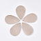 PU Leather Pendants, Teardrop, Tan, 37.5x25~27x1.8mm, Hole: 2mm