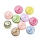 Opaque Resin Cabochons, Flat Round with Smiling Face, Mixed Color, 20x19.5x5mm
