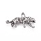 Tibetan Style Alloy Pendants, Tiger, Lead Free & Nickel Free & Cadmium Free, Thailand Sterling Silver Plated, 11x22x2.5mm, Hole: 1.5mm