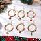 6Pcs 6 Styles Christmas Alloy Enamel Multi-strand Bracelets for Women, with Seed Bead and Zinc Alloy Lobster Claw Clasps, Mixed Color, 7-5/8~7-3/4  inch(19.4~19.6cm), 1pc/style
