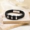 Braided Leather Cord Bracelets for Men, with 316 Surgical Stainless Steel Polished Buckle and 304 Stainless Steel Finding, Stainless Steel Color, 8-1/4 inch(21cm)