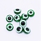 Flat Round Evil Eye Resin Beads, Sea Green, 7.5~8x5~5.5mm, Hole: 1.6mm