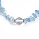 Браслеты из натуральных бусин с аквамариновой крошкой для женщин BJEW-T022-03B-2