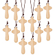Украшения из подвесок в виде деревянного креста WOOD-WH0034-55B-1