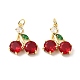 Черри латуни микро проложить Цирконом подвески KK-L237-021G-01-1