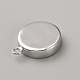 925 плоская круглая подвеска из стерлингового серебра с оправой в виде кабошона STER-WH0030-13P-2